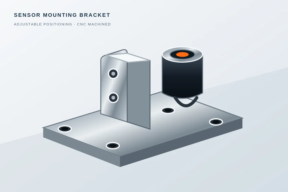 CNC-machined photoelectric sensor mounting bracket