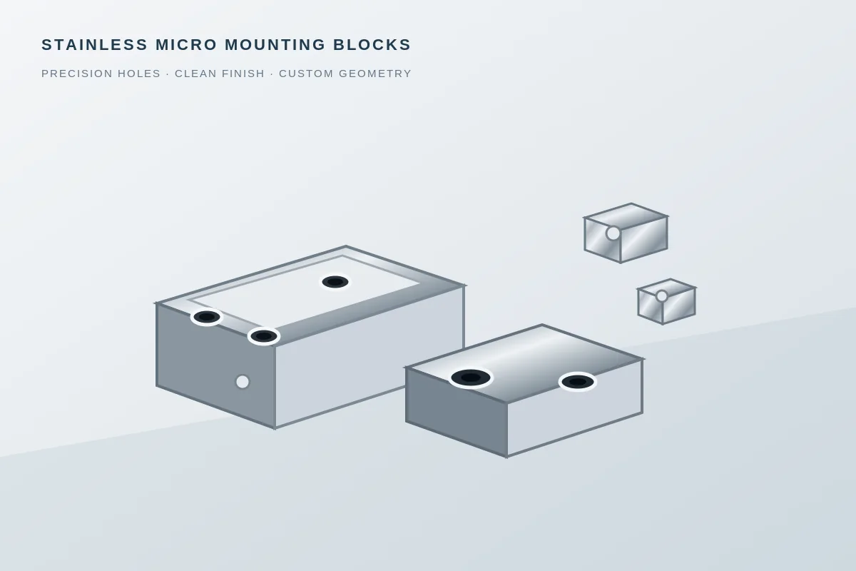 Precision stainless steel micro mounting block components